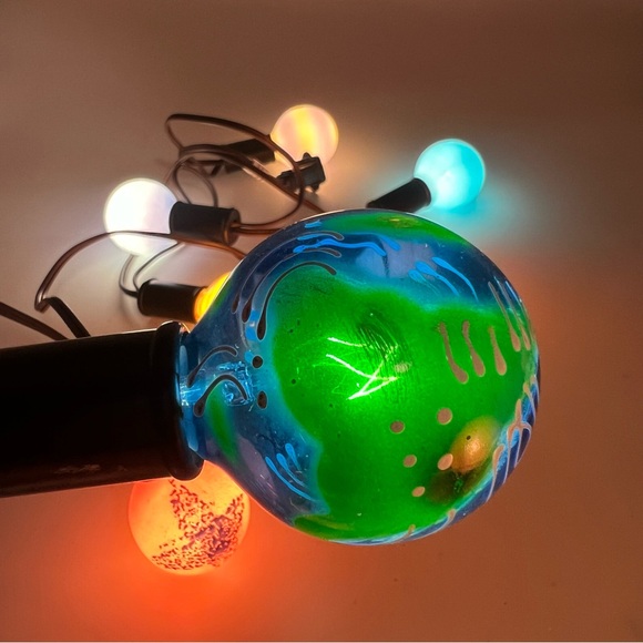 Rare Vintage Handpainted Solar System Planets Outer Space Glass String Lights - Picture 8 of 8